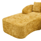 Yellow Chenille L-Shaped Medium-Soft 4-Seat Sofa - Omega Lifestyles