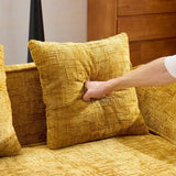 Yellow Chenille L-Shaped Medium-Soft 4-Seat Sofa - Omega Lifestyles