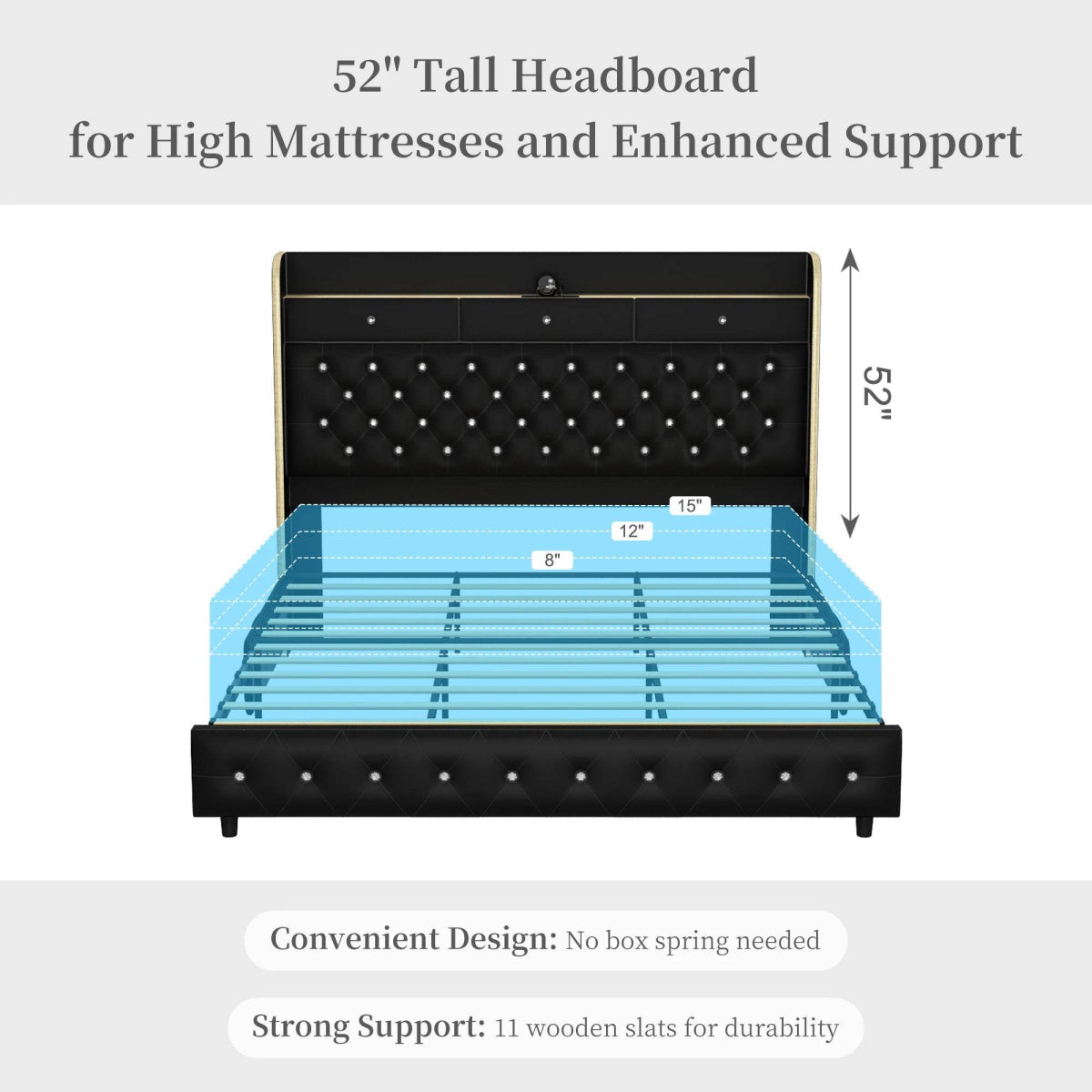 LED Bed Frame with Star Projector and Storage Drawers - Omega Lifestyles