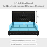 LED Bed Frame with Star Projector and Storage Drawers - Omega Lifestyles