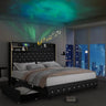 LED Bed Frame with Star Projector and Storage Drawers - Omega Lifestyles