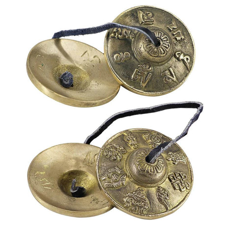 1 Pair Yoga Cymbals Brass Cymbal Bell Chimes Tibetan Buddhist Style Tingsha Meditation Yoga Accessory Instrument Cymbals Yoga - Omega Lifestyles