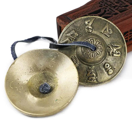 1 Pair Yoga Cymbals Brass Cymbal Bell Chimes Tibetan Buddhist Style Tingsha Meditation Yoga Accessory Instrument Cymbals Yoga - Omega Lifestyles