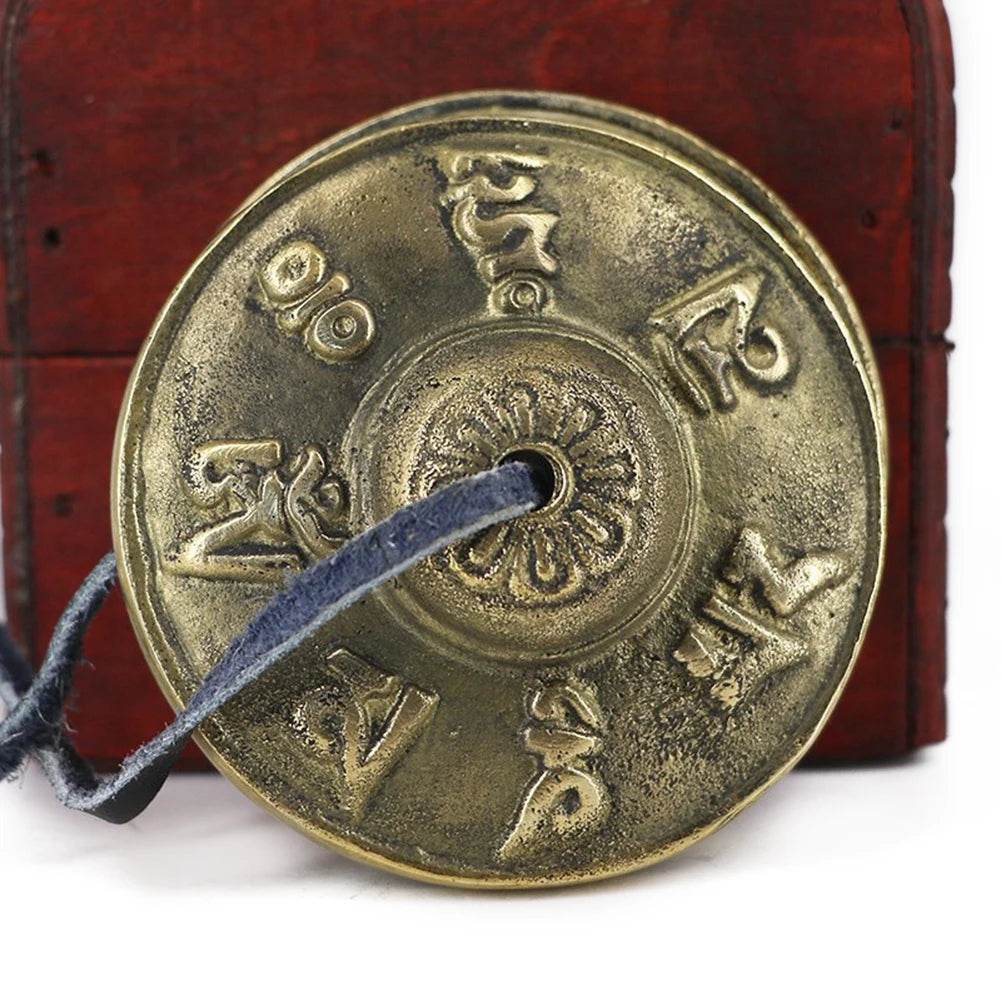 1 Pair Yoga Cymbals Brass Cymbal Bell Chimes Tibetan Buddhist Style Tingsha Meditation Yoga Accessory Instrument Cymbals Yoga - Omega Lifestyles