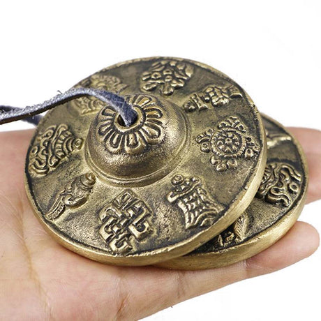 1 Pair Yoga Cymbals Brass Cymbal Bell Chimes Tibetan Buddhist Style Tingsha Meditation Yoga Accessory Instrument Cymbals Yoga - Omega Lifestyles