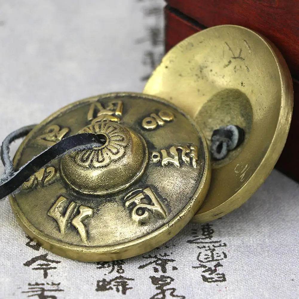 1 Pair Yoga Cymbals Brass Cymbal Bell Chimes Tibetan Buddhist Style Tingsha Meditation Yoga Accessory Instrument Cymbals Yoga - Omega Lifestyles
