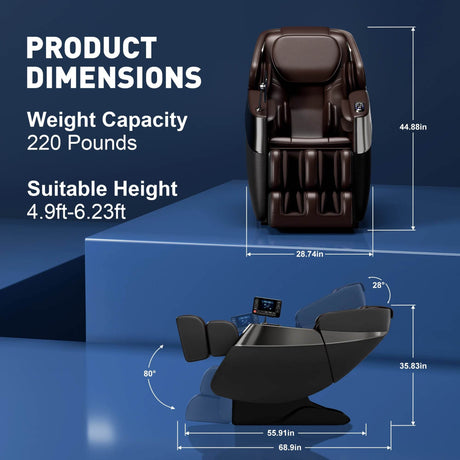 1 Year Warranty USA Local Delivery 4D Airbag Zero Gravity full body Massage Chair Home 3D Foot Roller Shiatsu Office Chair - Sleep Galleria