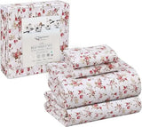 100% Cotton Sheets Queen Size Set, 4 Pieces, Soft & Breathable Percale Weave Bedding, Deep Pocket 16", Hotel Standard, Crisp Co - Omega Lifestyles