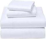 100% Cotton Sheets Queen Size Set, 4 Pieces, Soft & Breathable Percale Weave Bedding, Deep Pocket 16", Hotel Standard, Crisp Co - Omega Lifestyles