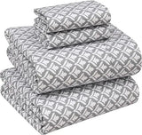 100% Cotton Sheets Queen Size Set, 4 Pieces, Soft & Breathable Percale Weave Bedding, Deep Pocket 16", Hotel Standard, Crisp Co - Omega Lifestyles