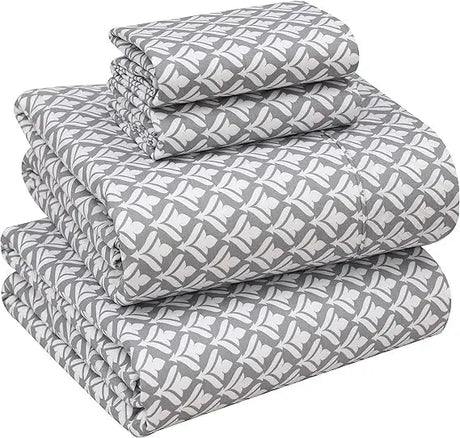 100% Cotton Sheets Queen Size Set, 4 Pieces, Soft & Breathable Percale Weave Bedding, Deep Pocket 16", Hotel Standard, Crisp Co - Omega Lifestyles