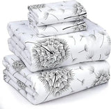 100% Cotton Sheets Queen Size Set, 4 Pieces, Soft & Breathable Percale Weave Bedding, Deep Pocket 16", Hotel Standard, Crisp Co - Omega Lifestyles