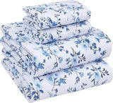 100% Cotton Sheets Queen Size Set, 4 Pieces, Soft & Breathable Percale Weave Bedding, Deep Pocket 16", Hotel Standard, Crisp Co - Omega Lifestyles