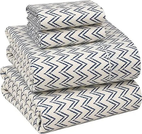 100% Cotton Sheets Queen Size Set, 4 Pieces, Soft & Breathable Percale Weave Bedding, Deep Pocket 16", Hotel Standard, Crisp Co - Omega Lifestyles