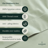 100% Egyptian Cotton Sheets Queen Size Bed Set, 4 Pieces Luxury Bedding Sheet, 1000 Thread Count,Hotel Quality, Silky Soft, - Omega Lifestyles