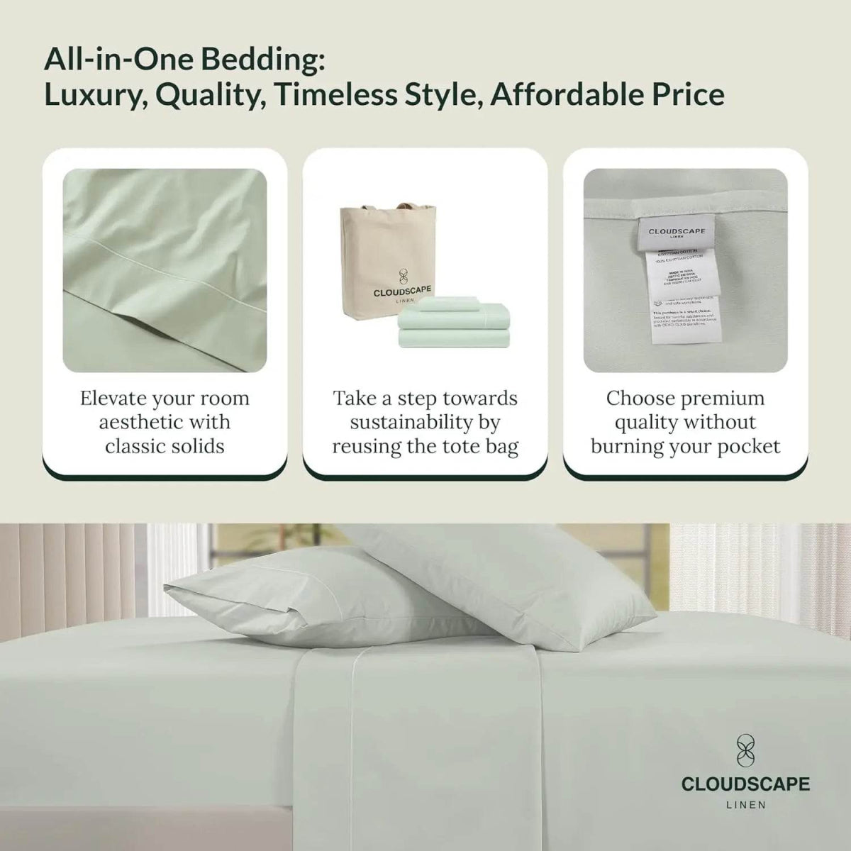 100% Egyptian Cotton Sheets Queen Size Bed Set, 4 Pieces Luxury Bedding Sheet, 1000 Thread Count,Hotel Quality, Silky Soft, - Omega Lifestyles