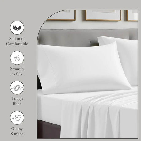 100% Supima Cotton King Sheet Set, Premium Luxury Bed Sheets Set for King Size Mattress, 1200 Thread Count, 4 Pc Set - Omega Lifestyles