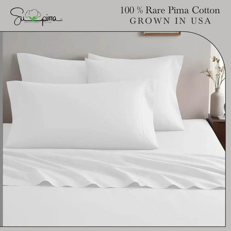 100% Supima Cotton King Sheet Set, Premium Luxury Bed Sheets Set for King Size Mattress, 1200 Thread Count, 4 Pc Set - Omega Lifestyles