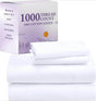 1000 Thread Count King Size Sheet Set - 100% Cotton Sheets with Deep Pockets, Softer Than Egyptian Cotton - White - Sleep Galleria