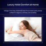 1000 Thread Count King Size Sheet Set - 100% Cotton Sheets with Deep Pockets, Softer Than Egyptian Cotton - White - Sleep Galleria