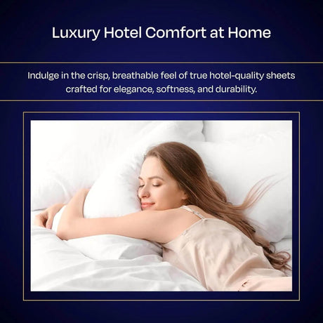 1000 Thread Count King Size Sheet Set - 100% Cotton Sheets with Deep Pockets, Softer Than Egyptian Cotton - White - Sleep Galleria