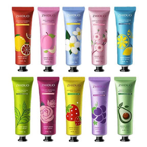 10pcs Fruit and Flower Fragrance Hand Cream Moisturizing Refreshing Nourishing Improving Roughness Hands Skin Care Products - Omega Lifestyles