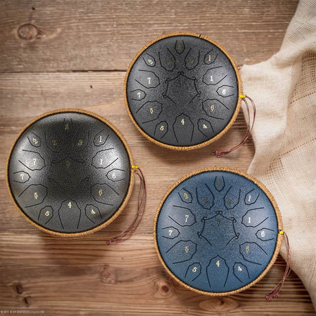 12 Inch D Tone Ethereal Drum Yoga Meditation Sound Healing 15 Notes Percussion Musical Instrument Child Beginner Hand Drum - Omega Lifestyles