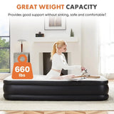 18" Queen Size Air Mattress Bed with Built- in Pump Blow Up Mattresses for Camping, Indoor Colchon, Guests Air Bed - Omega Lifestyles