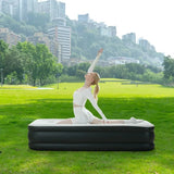 18" Queen Size Air Mattress Bed with Built- in Pump Blow Up Mattresses for Camping, Indoor Colchon, Guests Air Bed - Omega Lifestyles