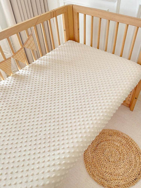 1PC Solid Color Dotted Flannel Crib Sheet Crib Mattress Children's Bed Cover For Newborn Bassinet Cradle Sheet Beding - Sleep Galleria
