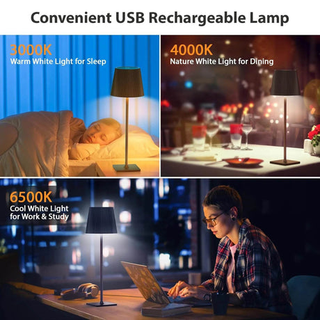 2 Packs LED Table Lamp Modern LED Desk Lamp with Touch Control Dimmable Night Light with 3 Color Temperatures - Omega Lifestyles