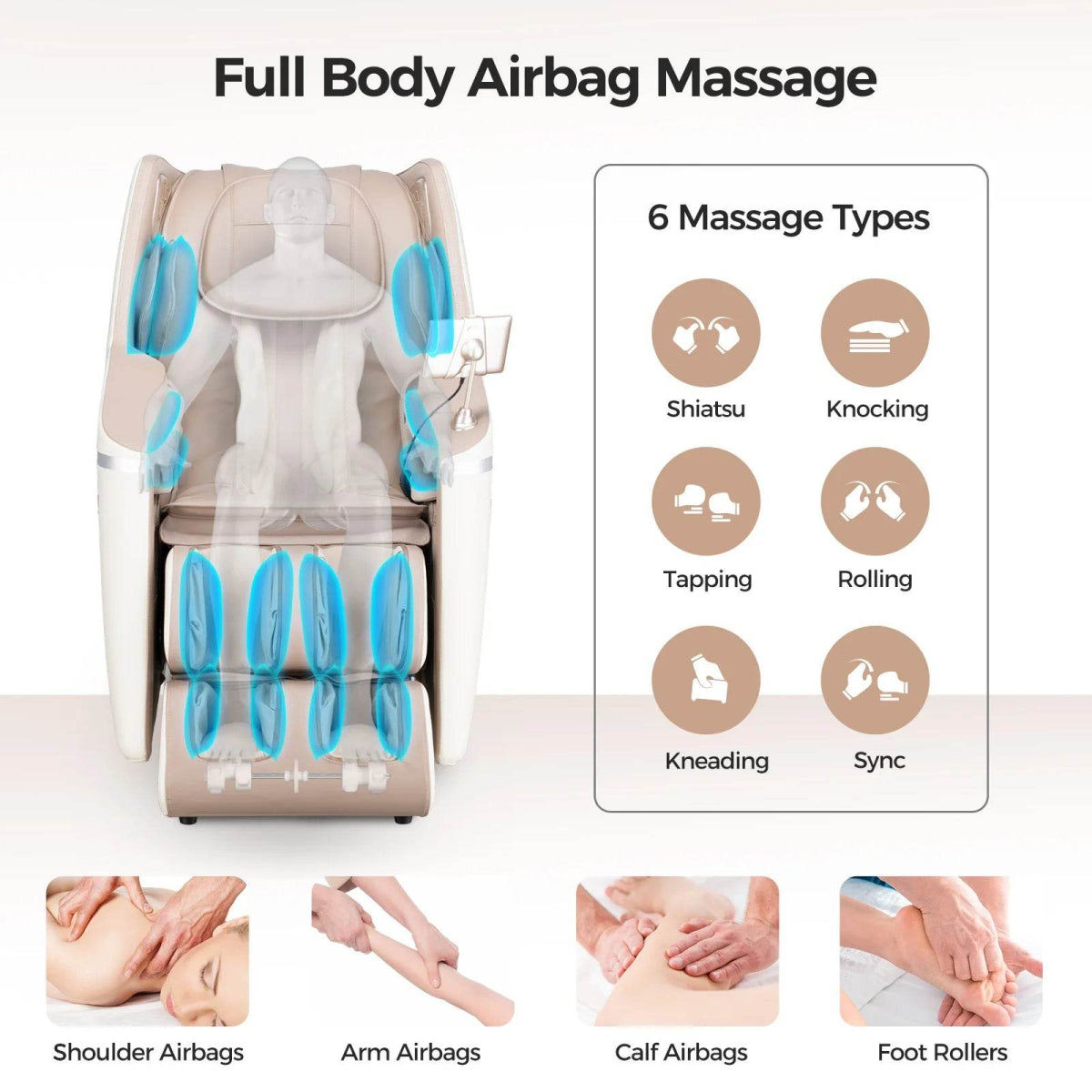 2 Year Warranty 4D SL Airbag Zero Gravity full body Massage Chair Home 3D Office Foot Roller Shiatsu Office Chair Massage Sofa - Sleep Galleria