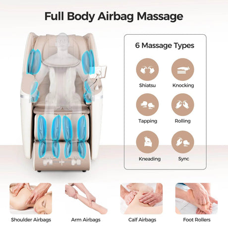 2 Year Warranty 4D SL Airbag Zero Gravity full body Massage Chair Home 3D Office Foot Roller Shiatsu Office Chair Massage Sofa - Sleep Galleria