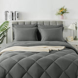 200gsm Comforter Set 7 Pieces Reversible Bed in a Bag Bedding Set for Bedroom All Season with Soft Quilted Lightweight Comforter - Omega Lifestyles
