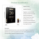 20pcs Gift Box Pure Natural Plant Essential Oils Set for Humidifier Diffuser Lemongrass Mint Eucalyptus Lavender Oil Citronella - Sleep Galleria