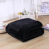230GSM Coral Fleece Flannel Blankets For Beds Solid Blue Pink Soft Warm Thin Bedspread Sofa Cover Faux Fur Plaid Blanket - Sleep Galleria