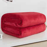 230GSM Coral Fleece Flannel Blankets For Beds Solid Blue Pink Soft Warm Thin Bedspread Sofa Cover Faux Fur Plaid Blanket - Sleep Galleria
