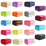 230GSM Coral Fleece Flannel Blankets For Beds Solid Blue Pink Soft Warm Thin Bedspread Sofa Cover Faux Fur Plaid Blanket - Sleep Galleria