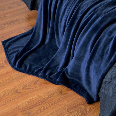 230GSM Coral Fleece Flannel Blankets For Beds Solid Blue Pink Soft Warm Thin Bedspread Sofa Cover Faux Fur Plaid Blanket - Sleep Galleria