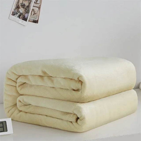 230GSM Coral Fleece Flannel Blankets For Beds Solid Blue Pink Soft Warm Thin Bedspread Sofa Cover Faux Fur Plaid Blanket - Sleep Galleria