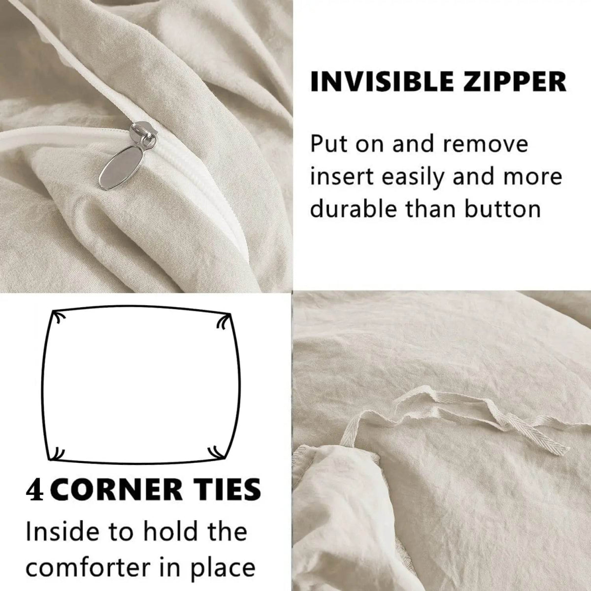 3 Piece Ruffled Duvet Cover Set Queen,Farmhouse Ruffle Comforter Set,Cozy Bedding Set - 1 Ruffle Comforter and 2 Pillowcases - Sleep Galleria