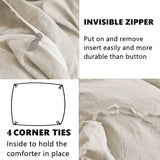 3 Piece Ruffled Duvet Cover Set Queen,Farmhouse Ruffle Comforter Set,Cozy Bedding Set - 1 Ruffle Comforter and 2 Pillowcases - Sleep Galleria