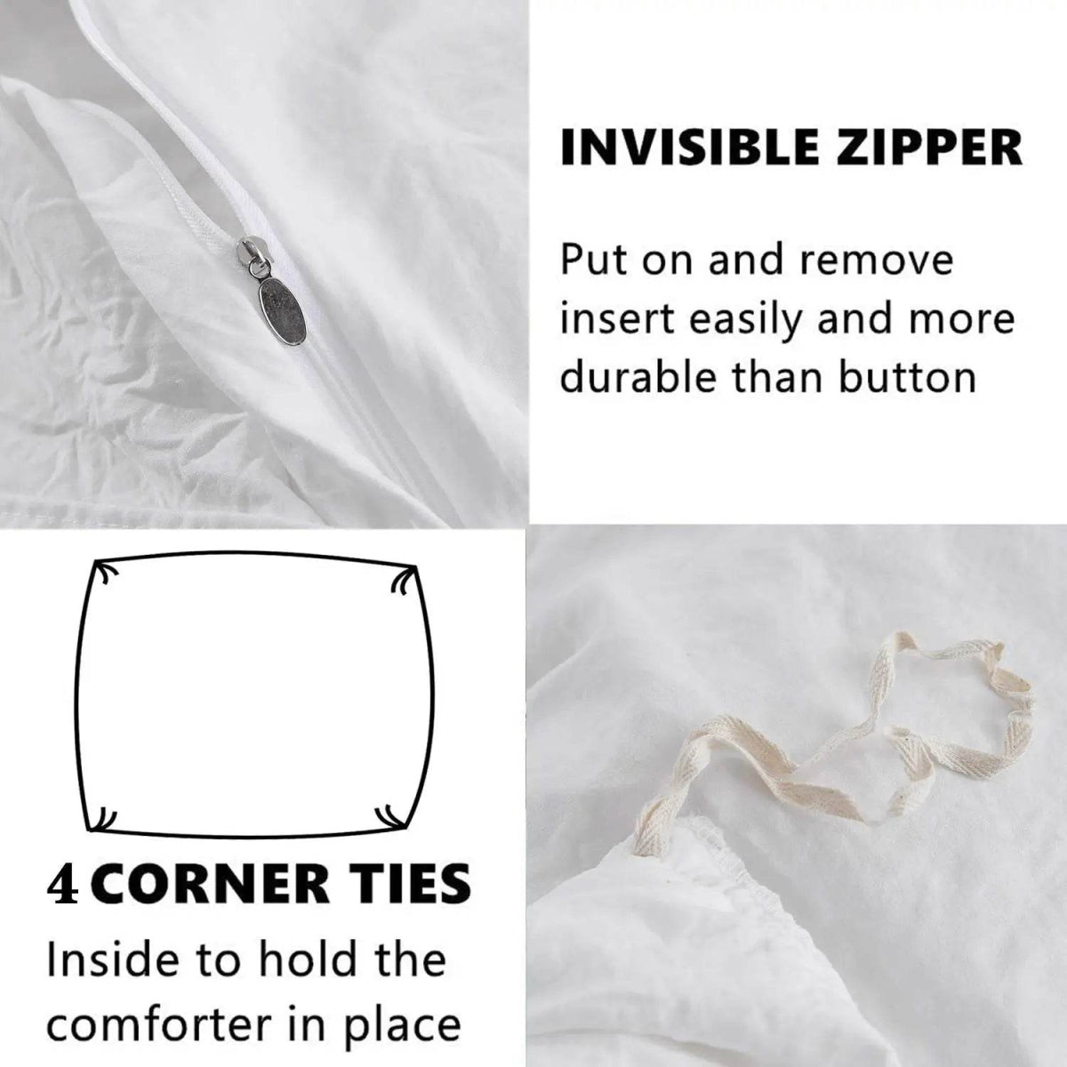 3 Piece Ruffled Duvet Cover Set Queen,Farmhouse Ruffle Comforter Set,Cozy Bedding Set - 1 Ruffle Comforter and 2 Pillowcases - Sleep Galleria