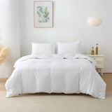 3 Pieces Solid Color Bedding Set with 1 Duvet Cover and 2 Pillow Shams, Comforter Not Included (King Size, White) - Sleep Galleria