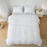 3 Pieces Solid Color Bedding Set with 1 Duvet Cover and 2 Pillow Shams, Comforter Not Included (King Size, White) - Sleep Galleria