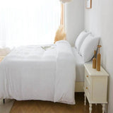 3 Pieces Solid Color Bedding Set with 1 Duvet Cover and 2 Pillow Shams, Comforter Not Included (King Size, White) - Sleep Galleria