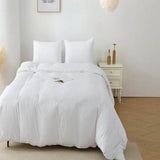 3 Pieces Solid Color Bedding Set with 1 Duvet Cover and 2 Pillow Shams, Comforter Not Included (King Size, White) - Sleep Galleria