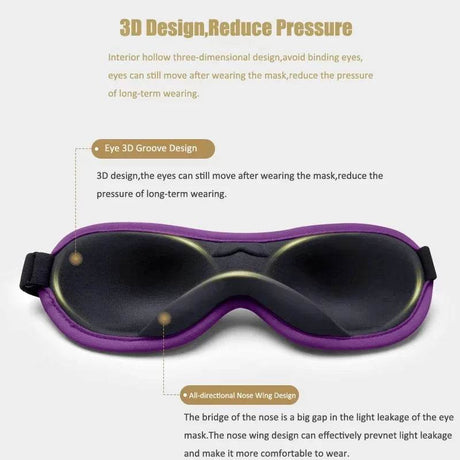 3D Eye Sleeping Mask Breathable Flight Nap Night Shading Sleep Eye Mask Portable Women Men Eye Cover Patch Milk Silk Eyeshade - Omega Lifestyles