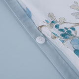3pcs 600TC 100% Egyptian Cotton Duvet Cover Set, Blue Watercolor Floral, Soft Breathable Skin-Friendly (No Inserts) - Sleep Galleria