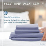 4 Piece Bed Sheet Set King Size, 100% Viscose Derived from Bamboo Sheets Set with 2 Pillowcases, Cooling & Breathable Luxury Be - Omega Lifestyles